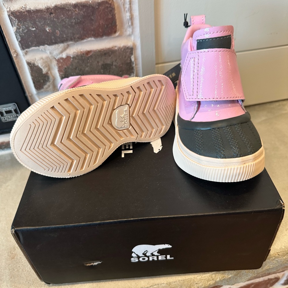 Sorel Kids Pink and Gray Snow Boots